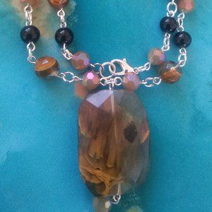 WATERMELON TOURMALINE CRYSTAL NECKLACE